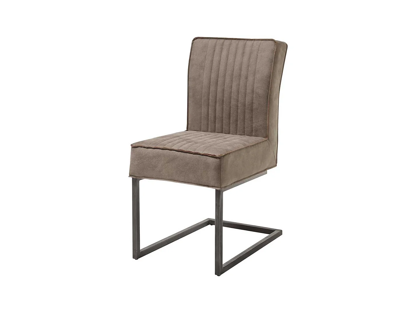 Esstisch Stühle in Taupe und Schwarz Schwinggestell aus Metall (2er Set)