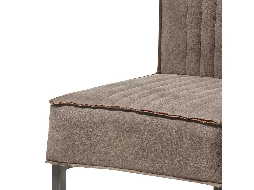 Esstisch Stühle in Taupe und Schwarz Schwinggestell aus Metall (2er Set)