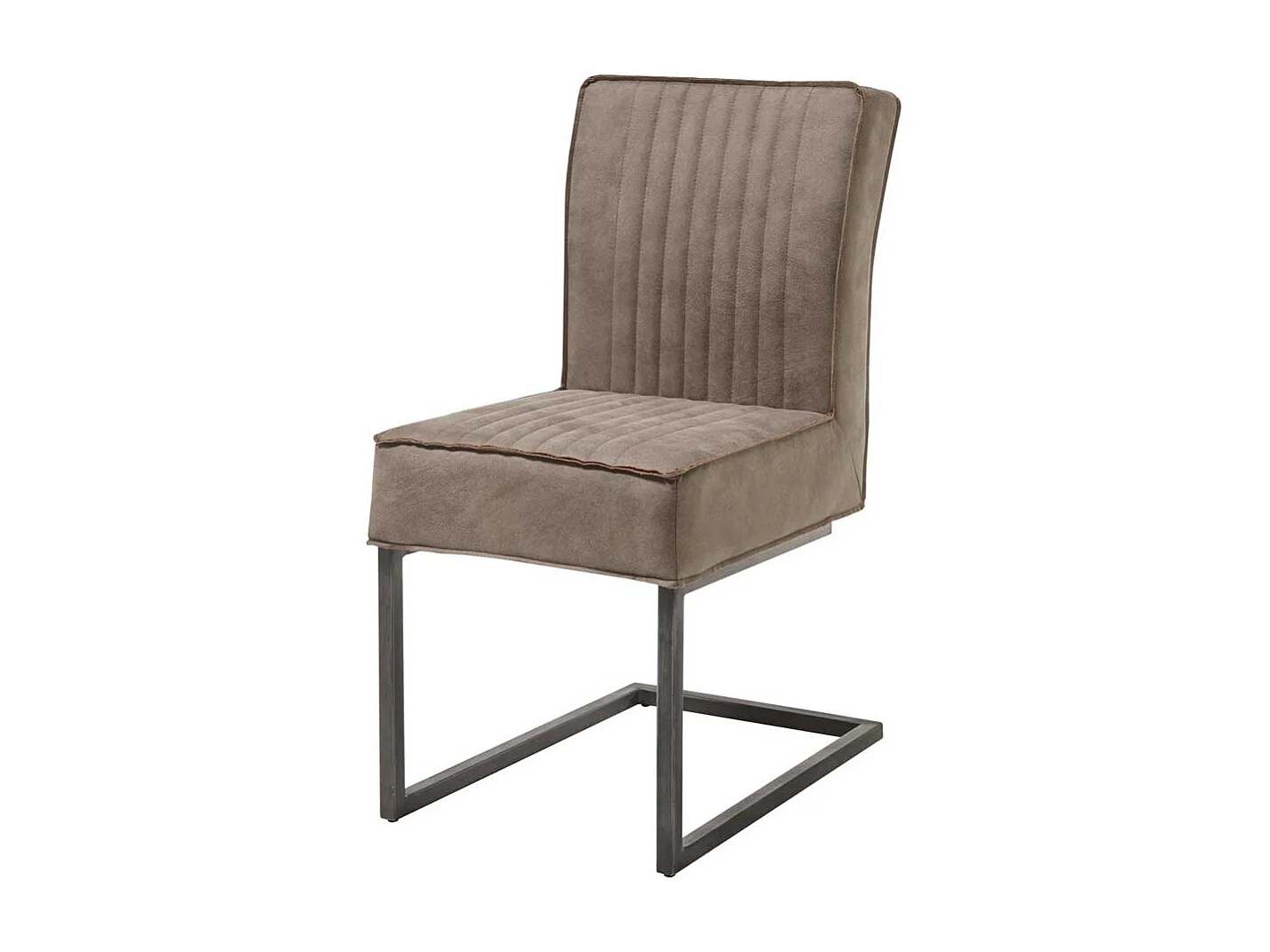 Esstisch Stühle in Taupe und Schwarz Schwinggestell aus Metall (2er Set)