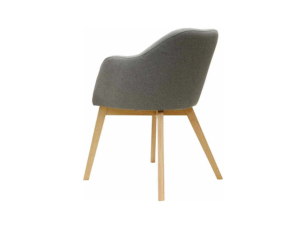 Esstischstuhl in Grau Stoff Armlehnen