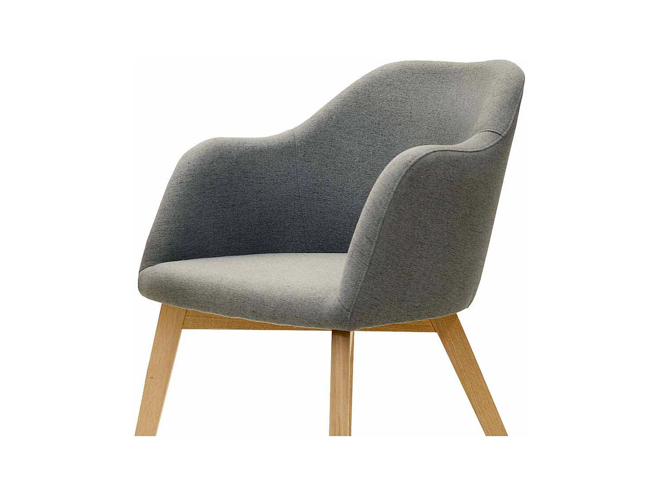 Esstischstuhl in Grau Stoff Armlehnen