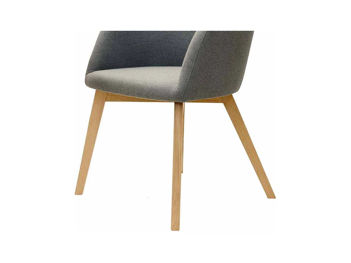 Esstischstuhl in Grau Stoff Armlehnen