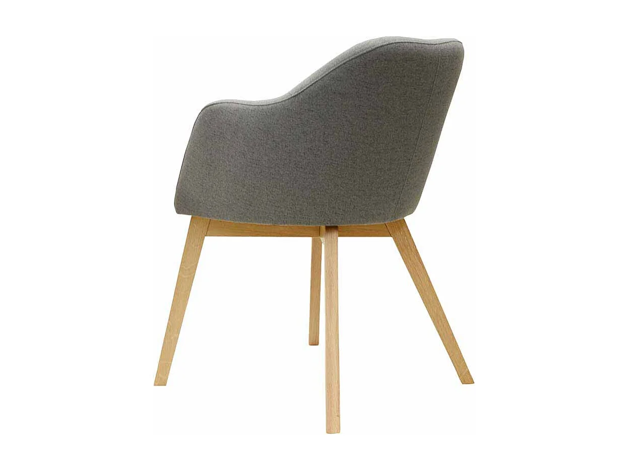 Esstischstuhl in Grau Stoff Armlehnen