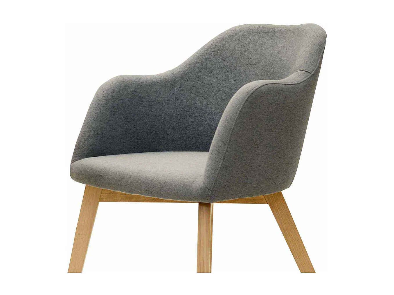 Esstischstuhl in Grau Stoff Armlehnen