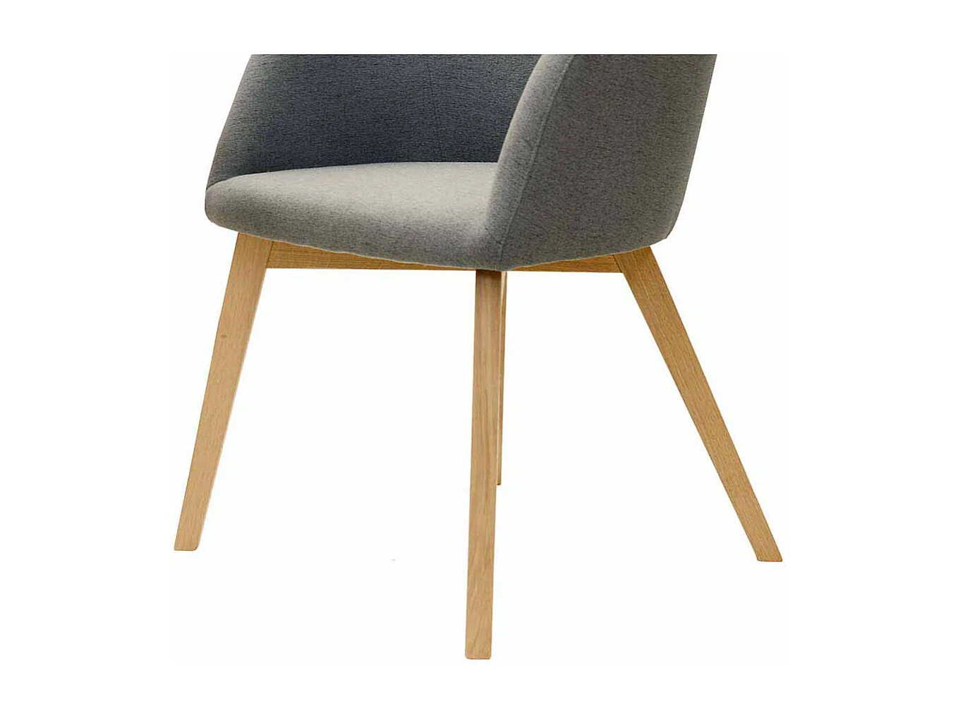 Esstischstuhl in Grau Stoff Armlehnen