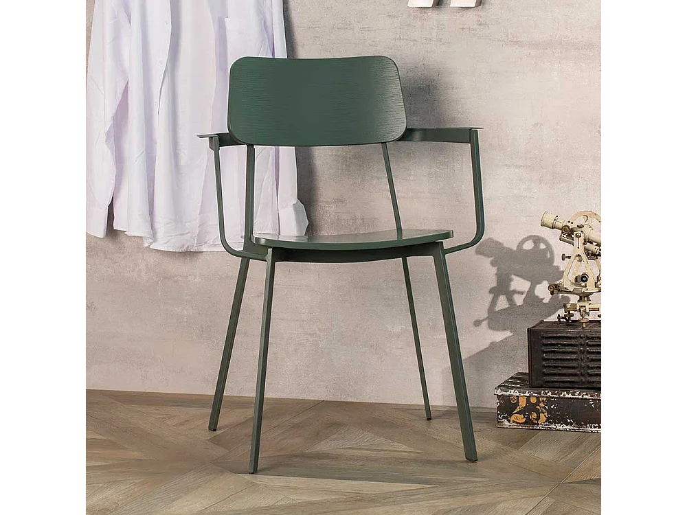 Design Stühle in Grün Schichtholz Metall (4er Set)