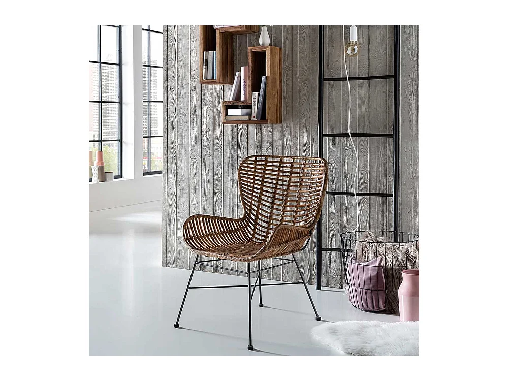 Esszimmerstuhl aus Rattan Armlehne