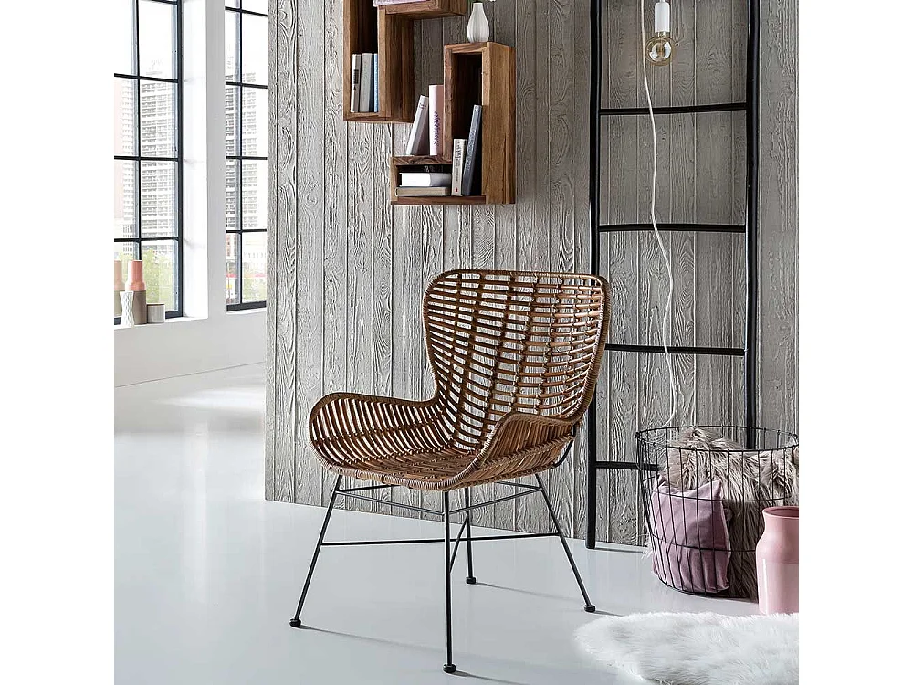 Esszimmerstuhl aus Rattan Armlehne