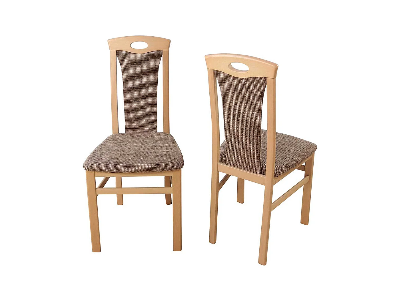 Küchenstühle in Hellbraun Gestell aus Massivholz (2er Set)