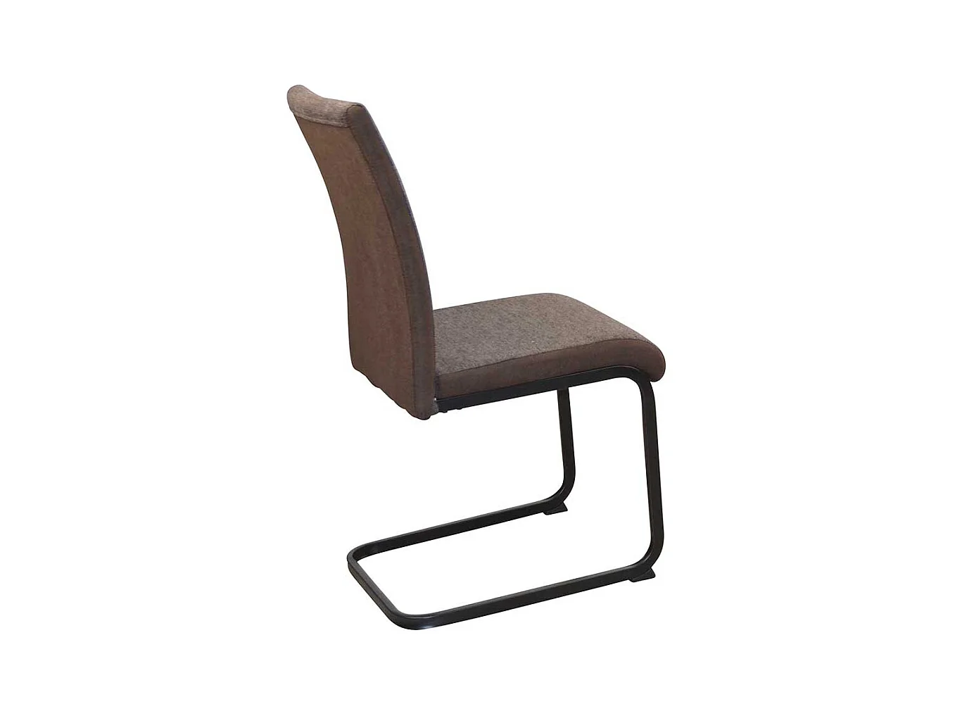 Freischwinger in Braun und Schwarz Strukturstoff und glattem Webstoff (4er Set)