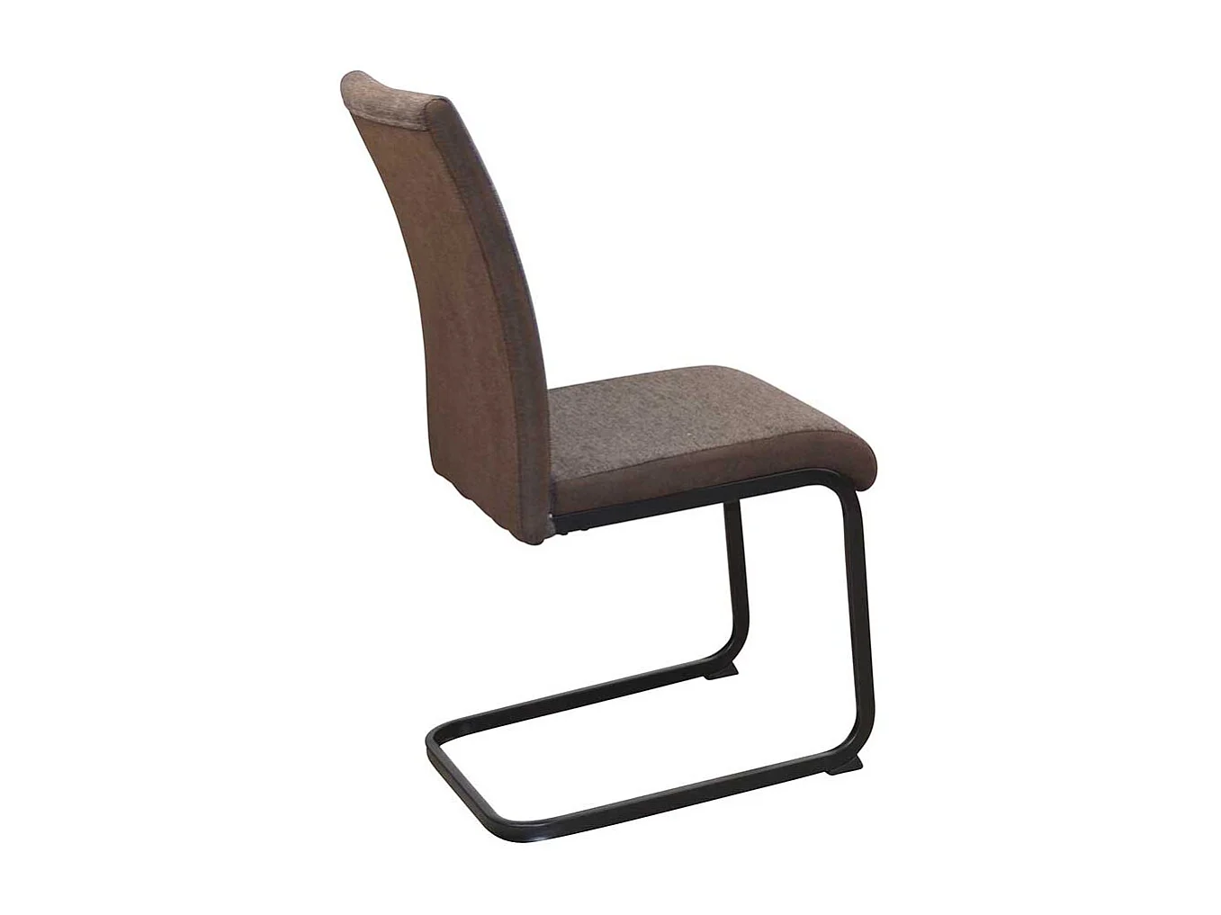 Freischwinger in Braun und Schwarz Strukturstoff und glattem Webstoff (4er Set)