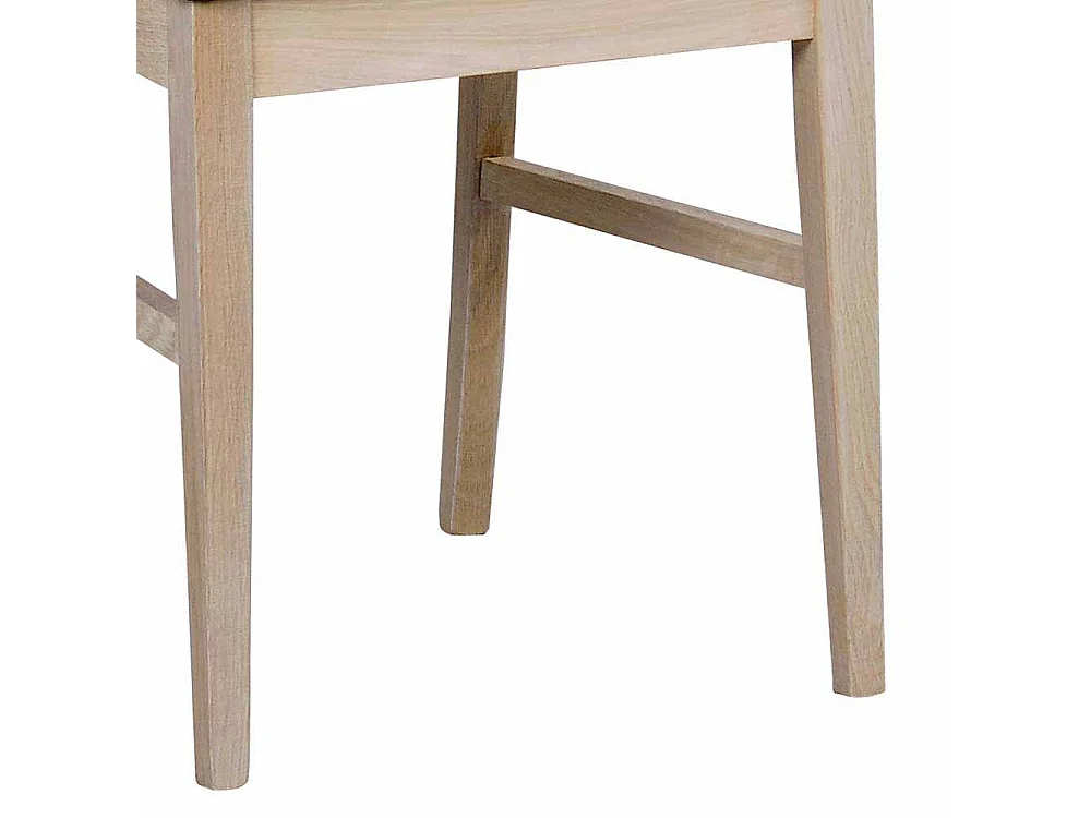 Holzstuhl in Eiche White Wash massiv Dunkelgrau gepolstert (2er Set)