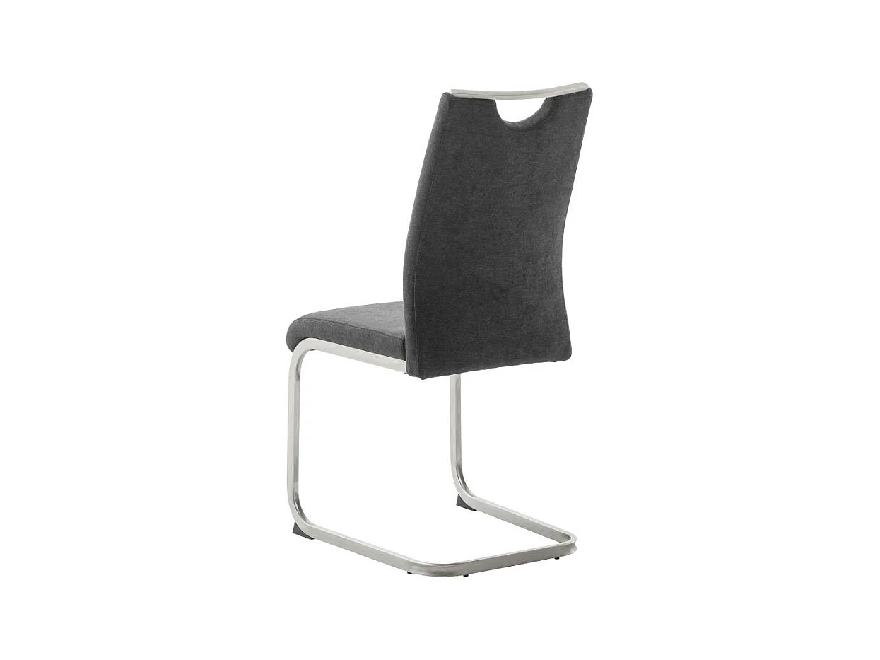 Esszimmerstuhl Polsterstuhl mit Gestell aus Metall in Anthrazit (4er Set)