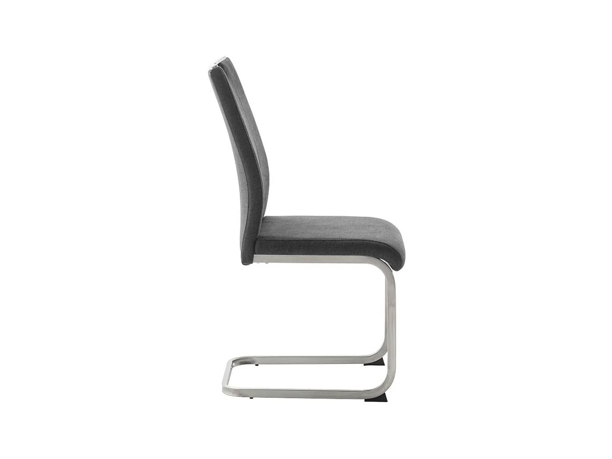 Esszimmerstuhl Polsterstuhl mit Gestell aus Metall in Anthrazit (4er Set)