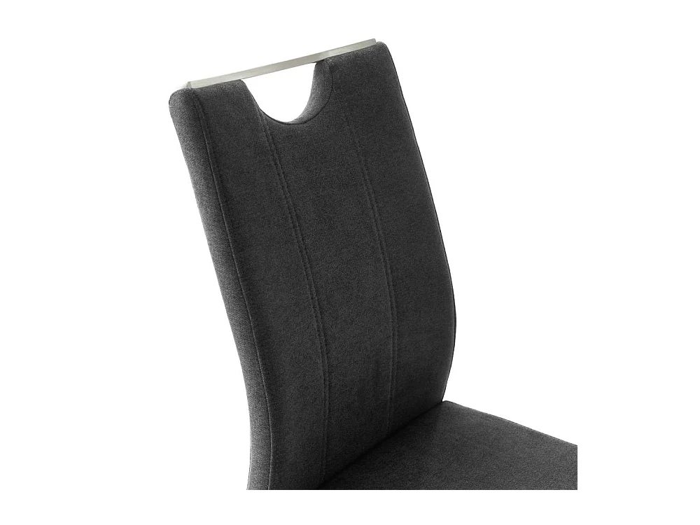 Esszimmerstuhl Polsterstuhl mit Gestell aus Metall in Anthrazit (4er Set)