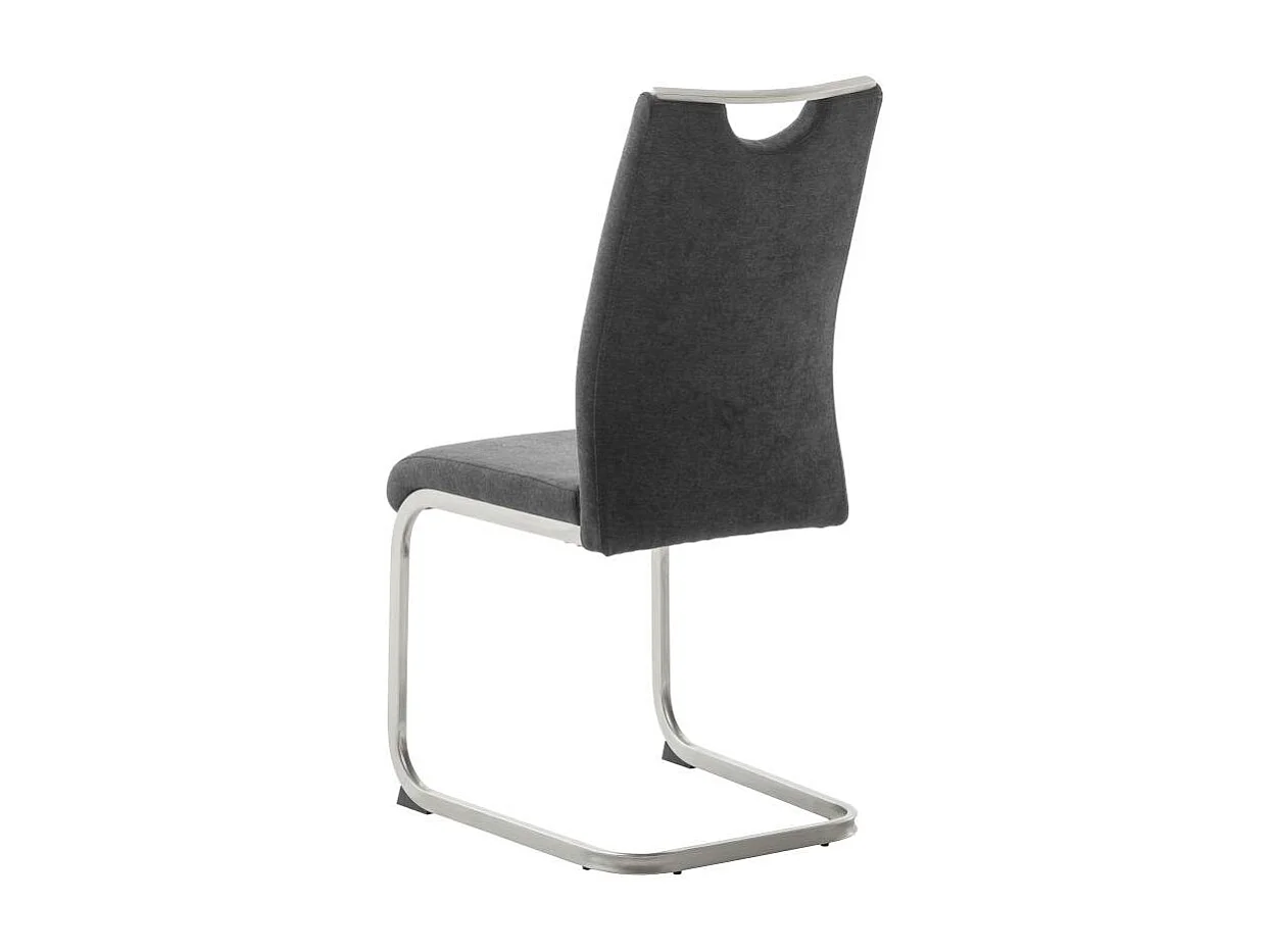 Esszimmerstuhl Polsterstuhl mit Gestell aus Metall in Anthrazit (4er Set)