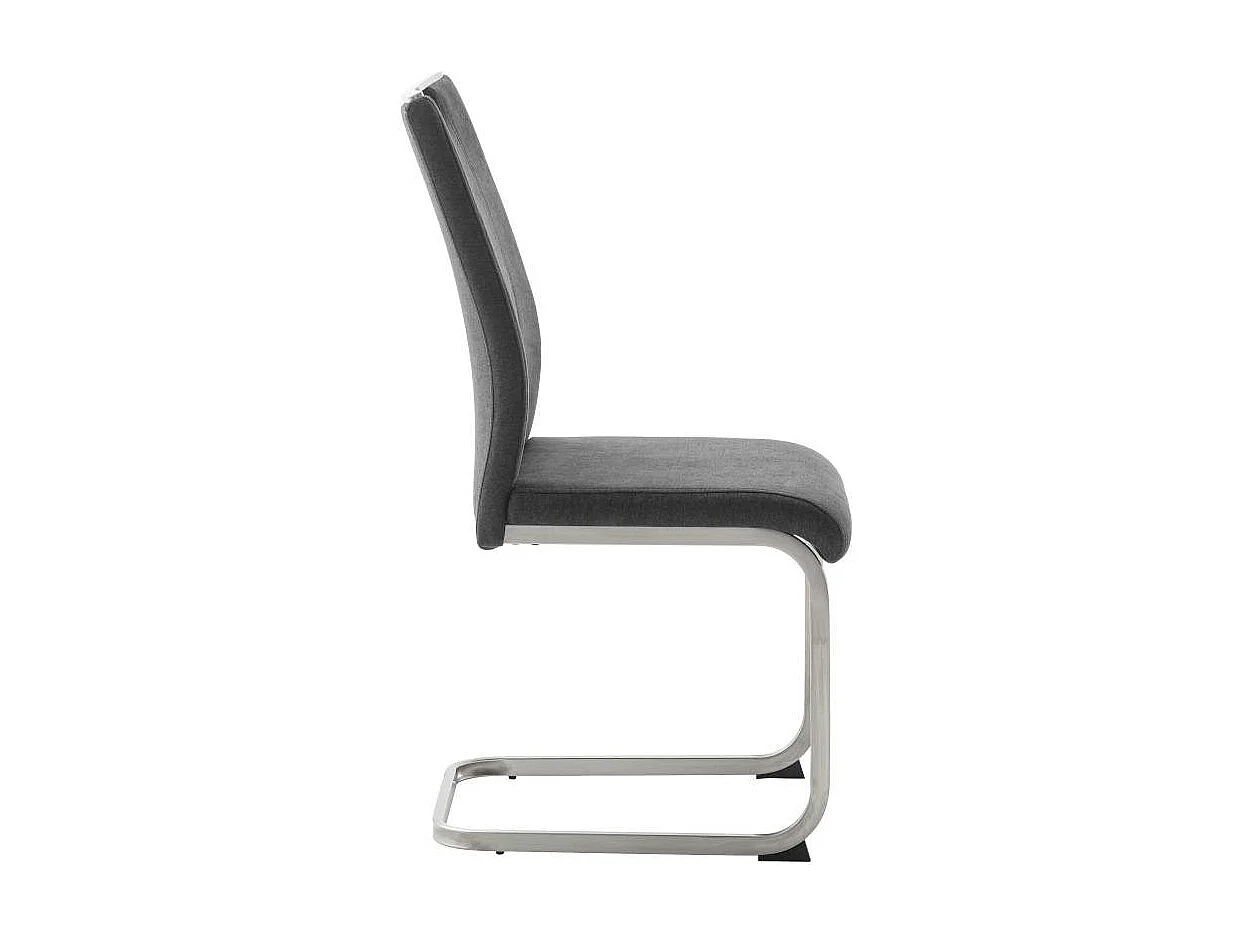 Esszimmerstuhl Polsterstuhl mit Gestell aus Metall in Anthrazit (4er Set)