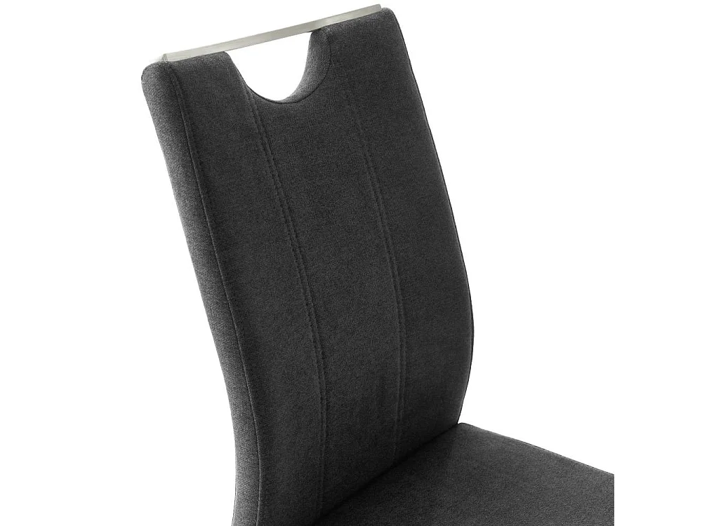 Esszimmerstuhl Polsterstuhl mit Gestell aus Metall in Anthrazit (4er Set)