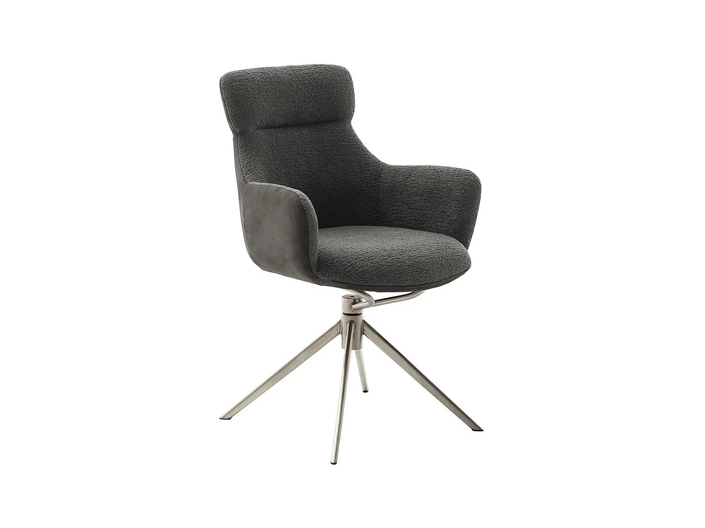 Drehstuhl in Anthrazit Gestell aus Metall (2er Set)