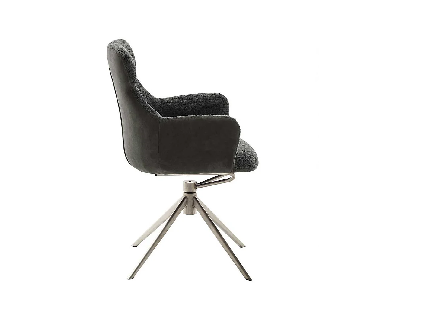 Drehstuhl in Anthrazit Gestell aus Metall (2er Set)