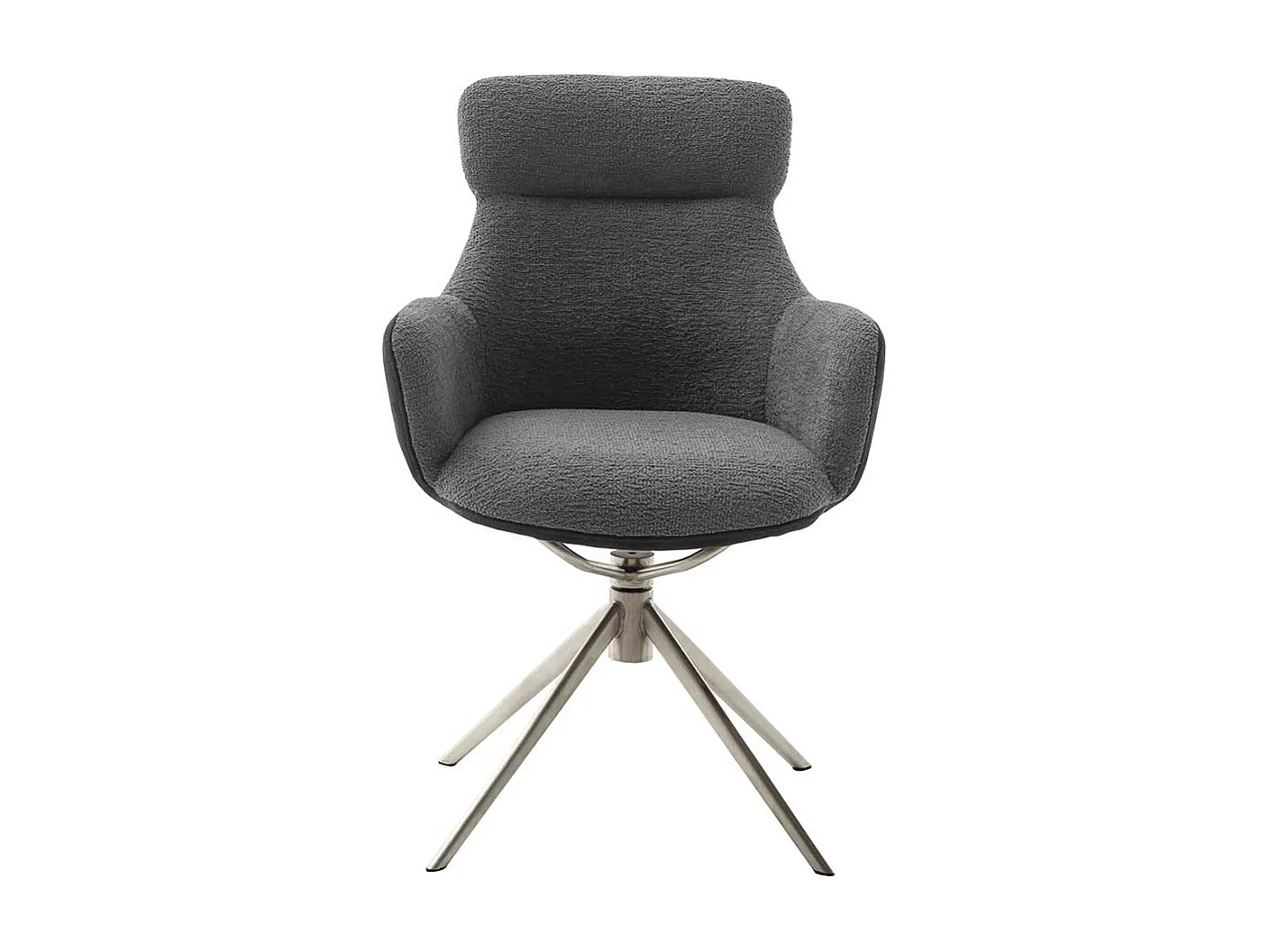 Drehstuhl in Anthrazit Gestell aus Metall (2er Set)