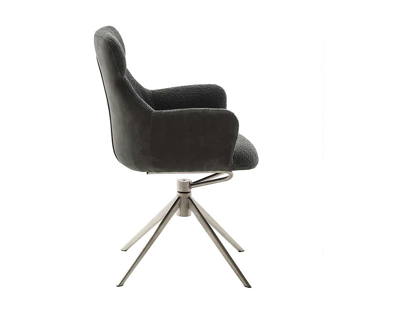 Drehstuhl in Anthrazit Gestell aus Metall (2er Set)