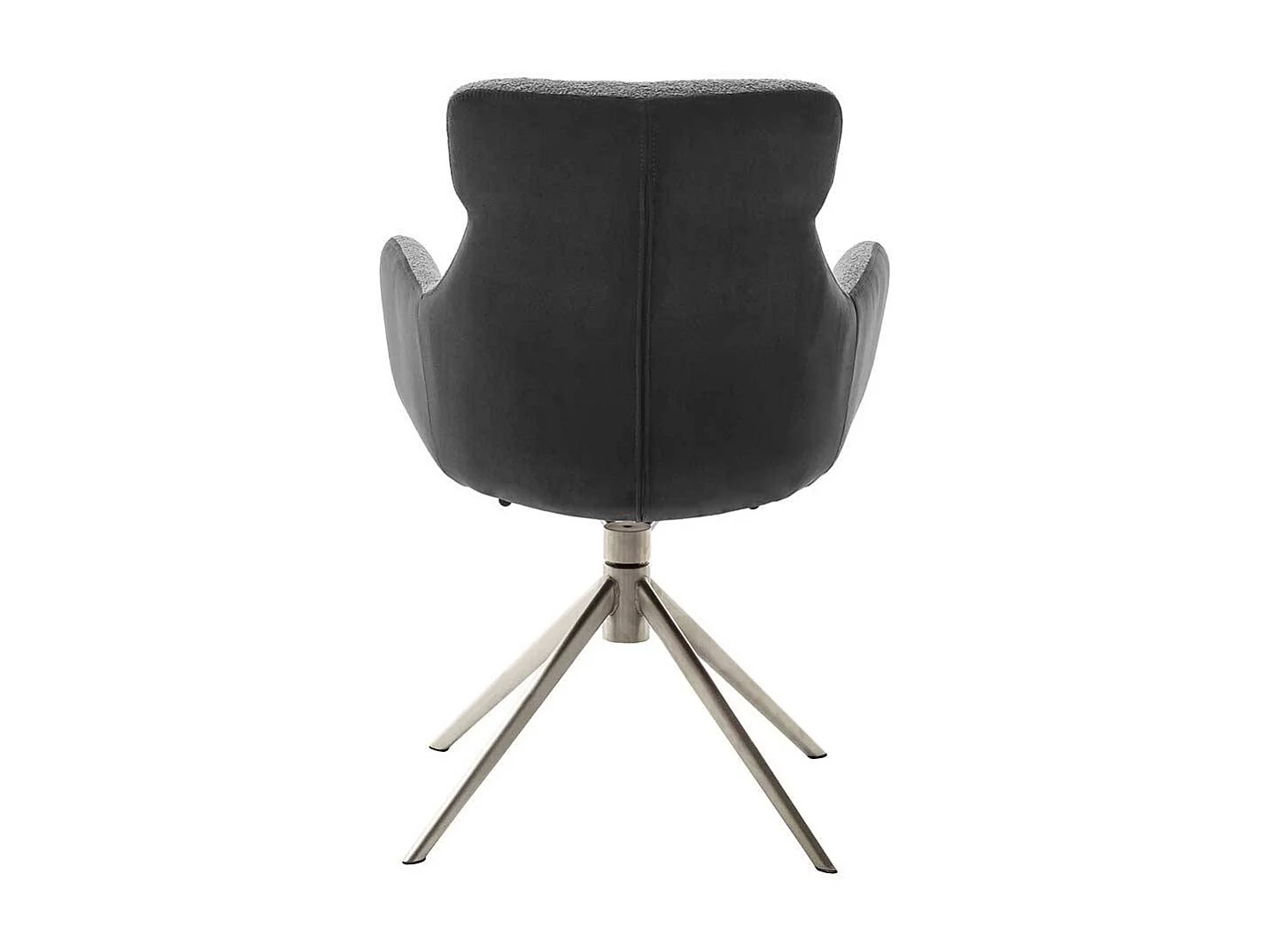 Drehstuhl in Anthrazit Gestell aus Metall (2er Set)