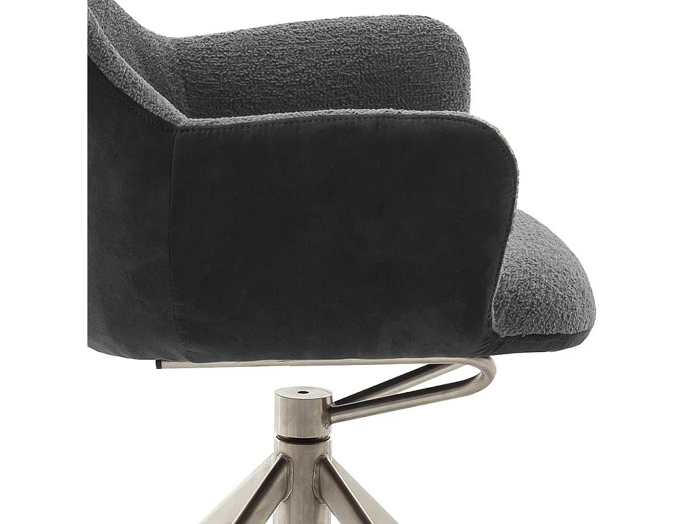 Drehstuhl in Anthrazit Gestell aus Metall (2er Set)