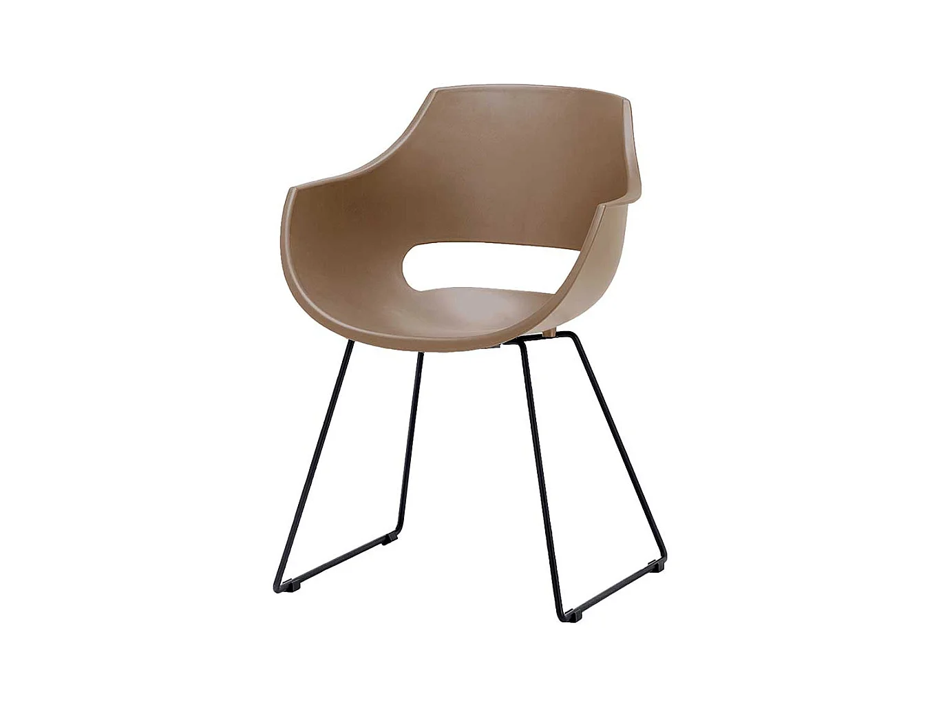 Armst�hle in Taupe Kunststoff Metallb�geln (4er Set)