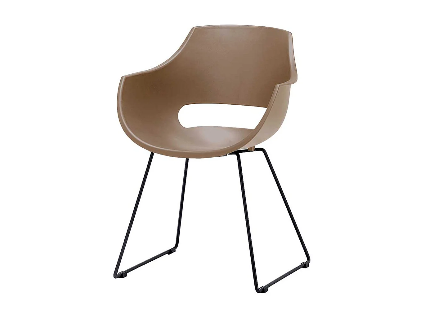 Armstühle in Taupe Kunststoff Metallbügeln (4er Set)