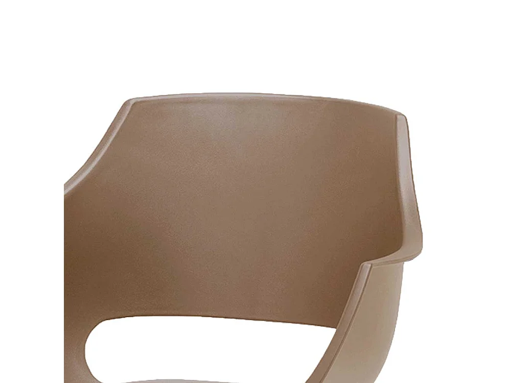 Armstühle in Taupe Kunststoff Metallbügeln (4er Set)