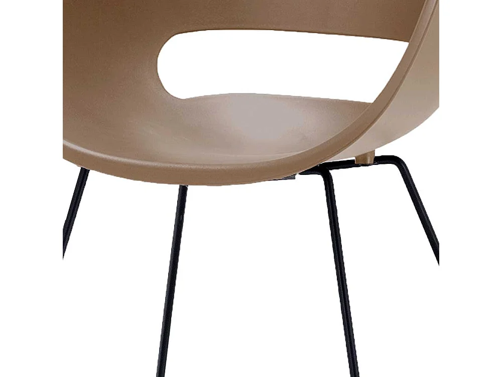 Armstühle in Taupe Kunststoff Metallbügeln (4er Set)