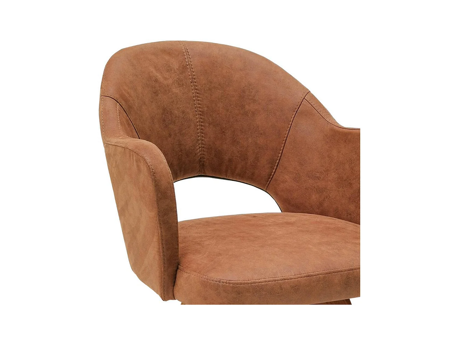 Esszimmerstuhl Armlehnstuhl in Cognac Braun aus Microfaser