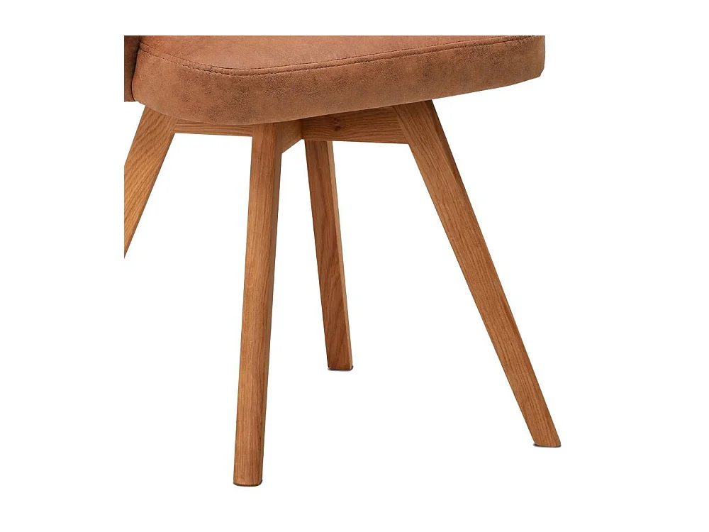 Esszimmerstuhl Armlehnstuhl in Cognac Braun aus Microfaser