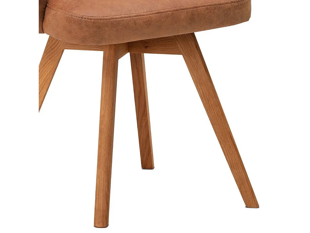 Esszimmerstuhl Armlehnstuhl in Cognac Braun aus Microfaser