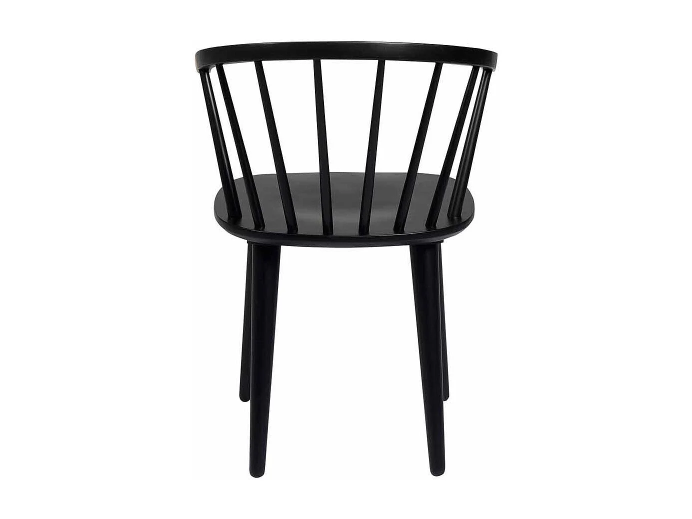 Holzstuhl in Schwarz halbrunde Lehne (2er Set)