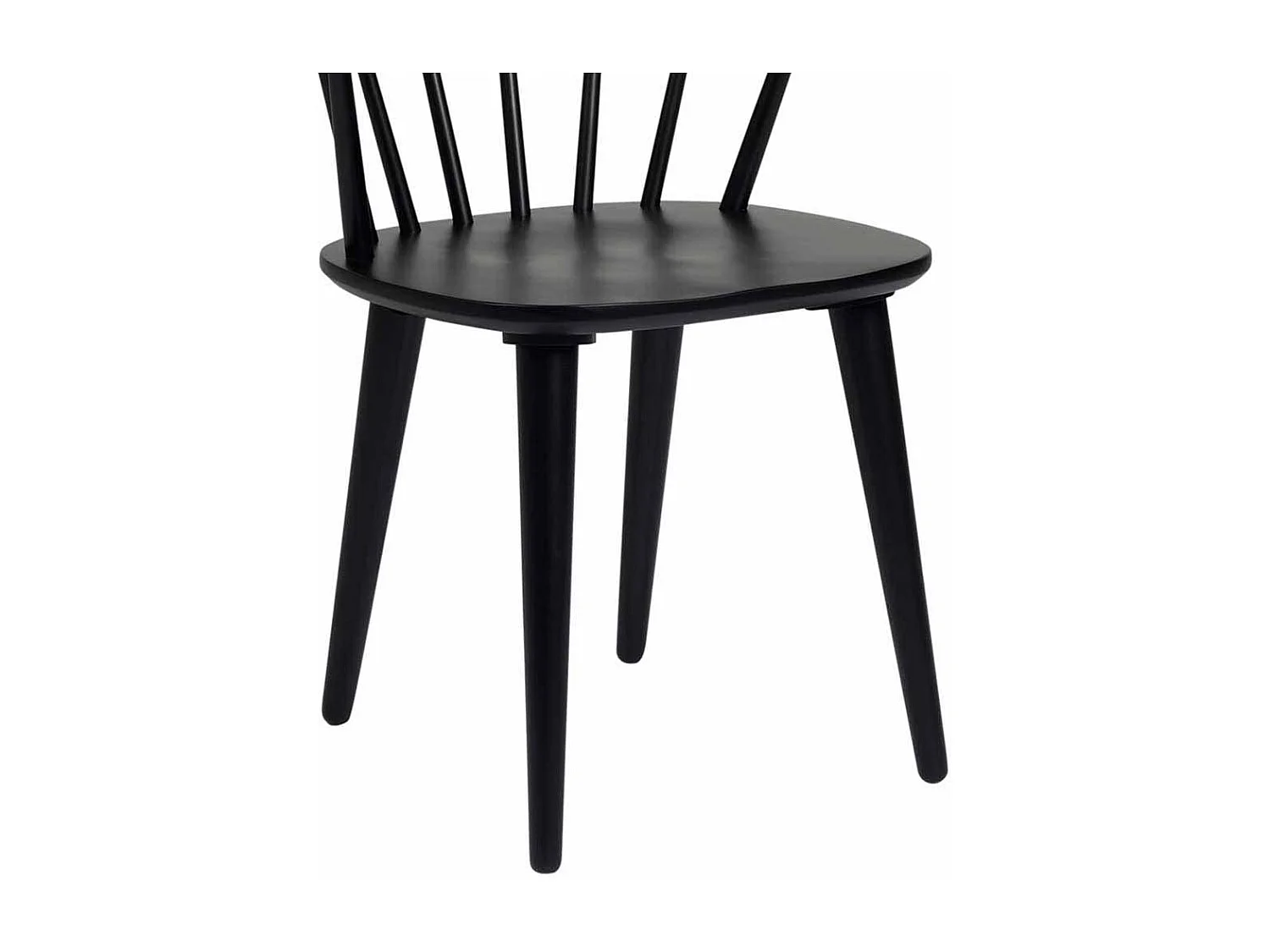 Holzstuhl in Schwarz halbrunde Lehne (2er Set)