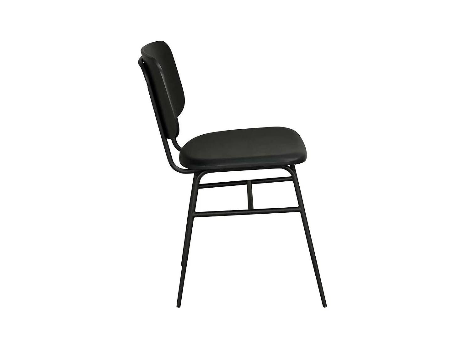 Retro Esstischstühle in Schwarz Metallgestell (2er Set)