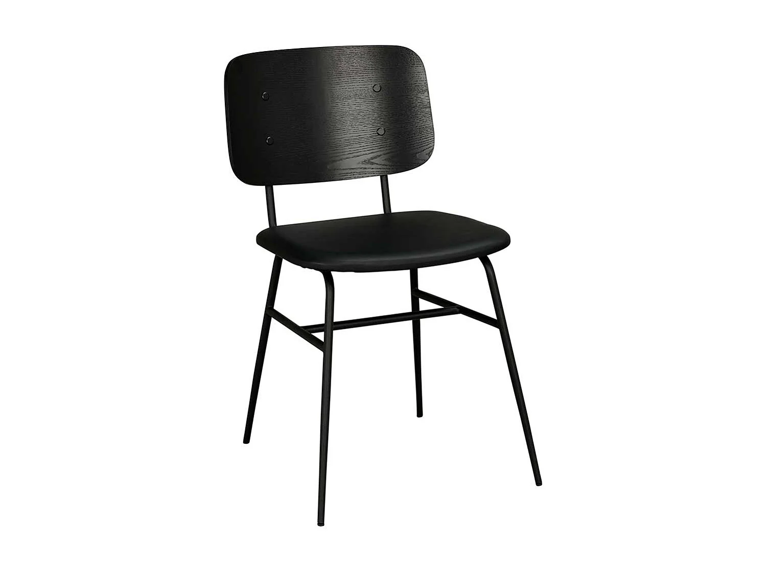 Retro Esstischstühle in Schwarz Metallgestell (2er Set)