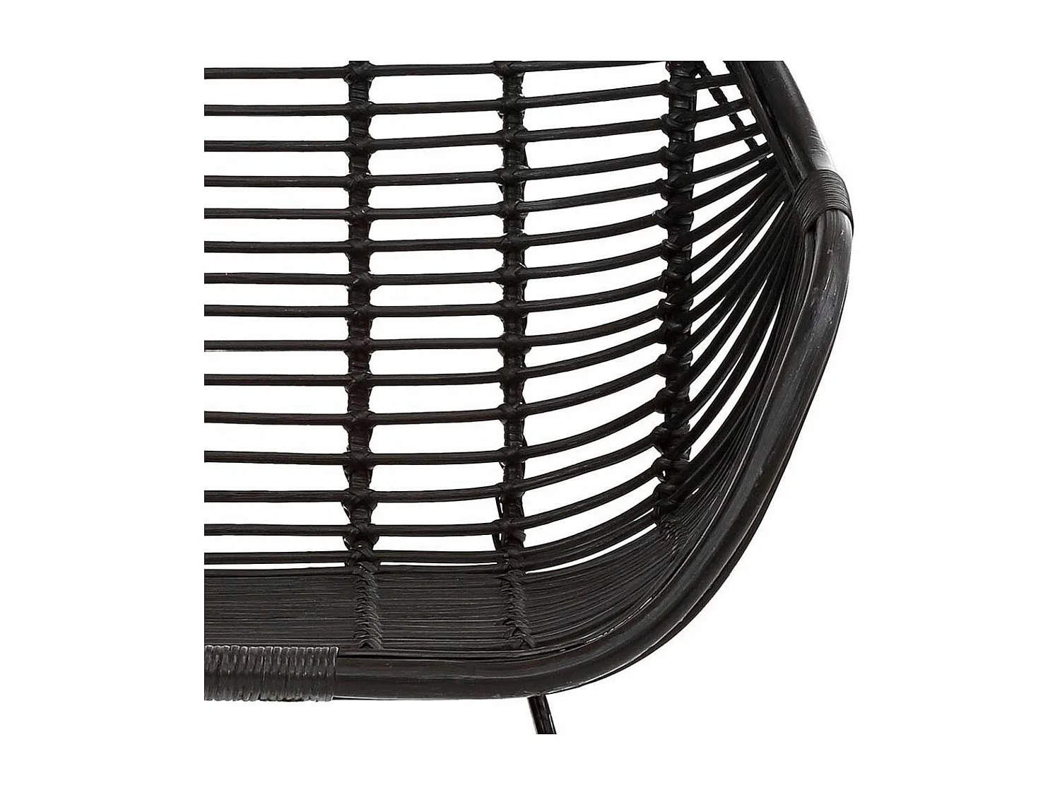 Moderne Rattan Stühle mit Armlehnen Schwarz (2er Set)