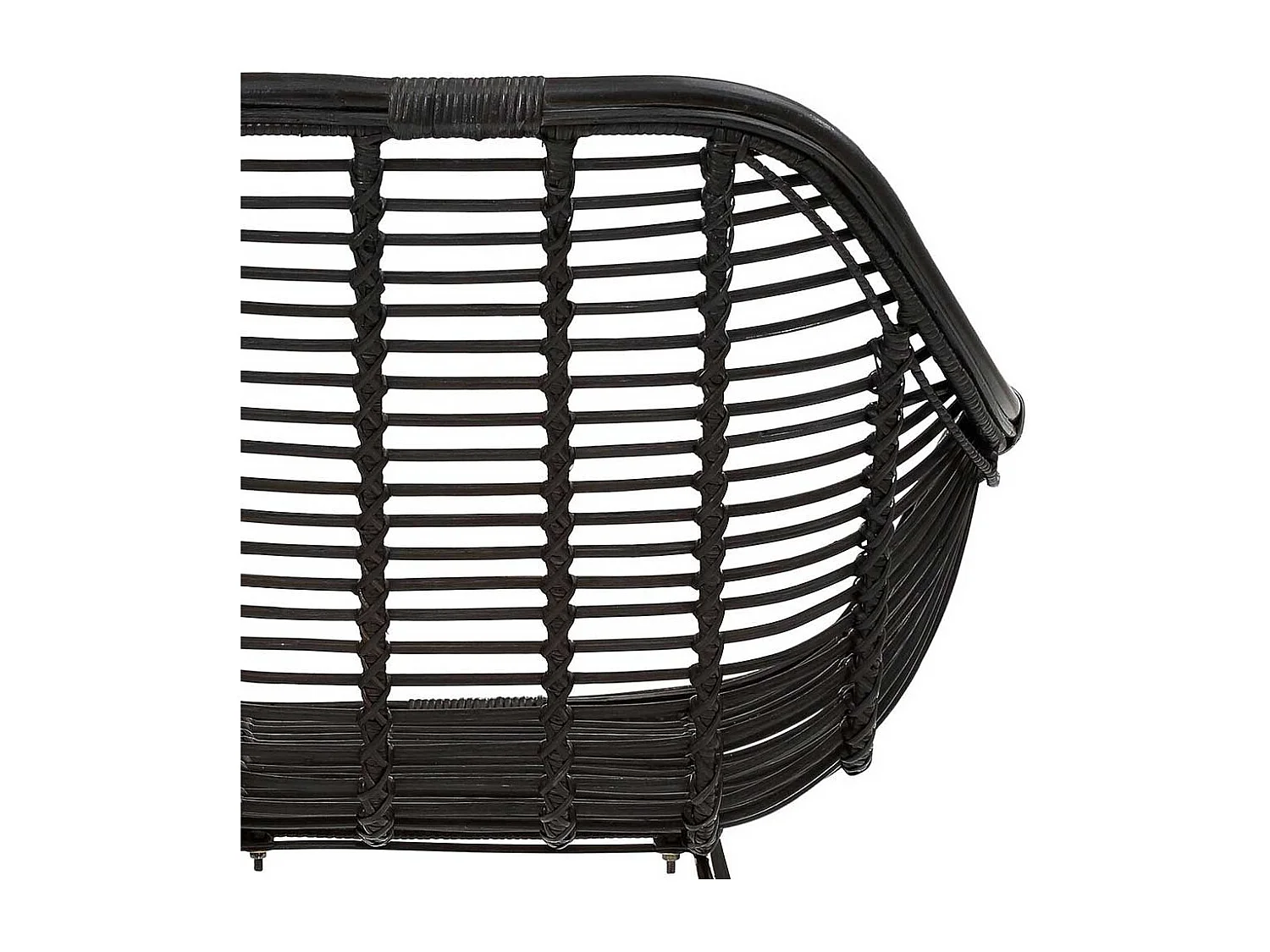 Moderne Rattan Stühle mit Armlehnen Schwarz (2er Set)