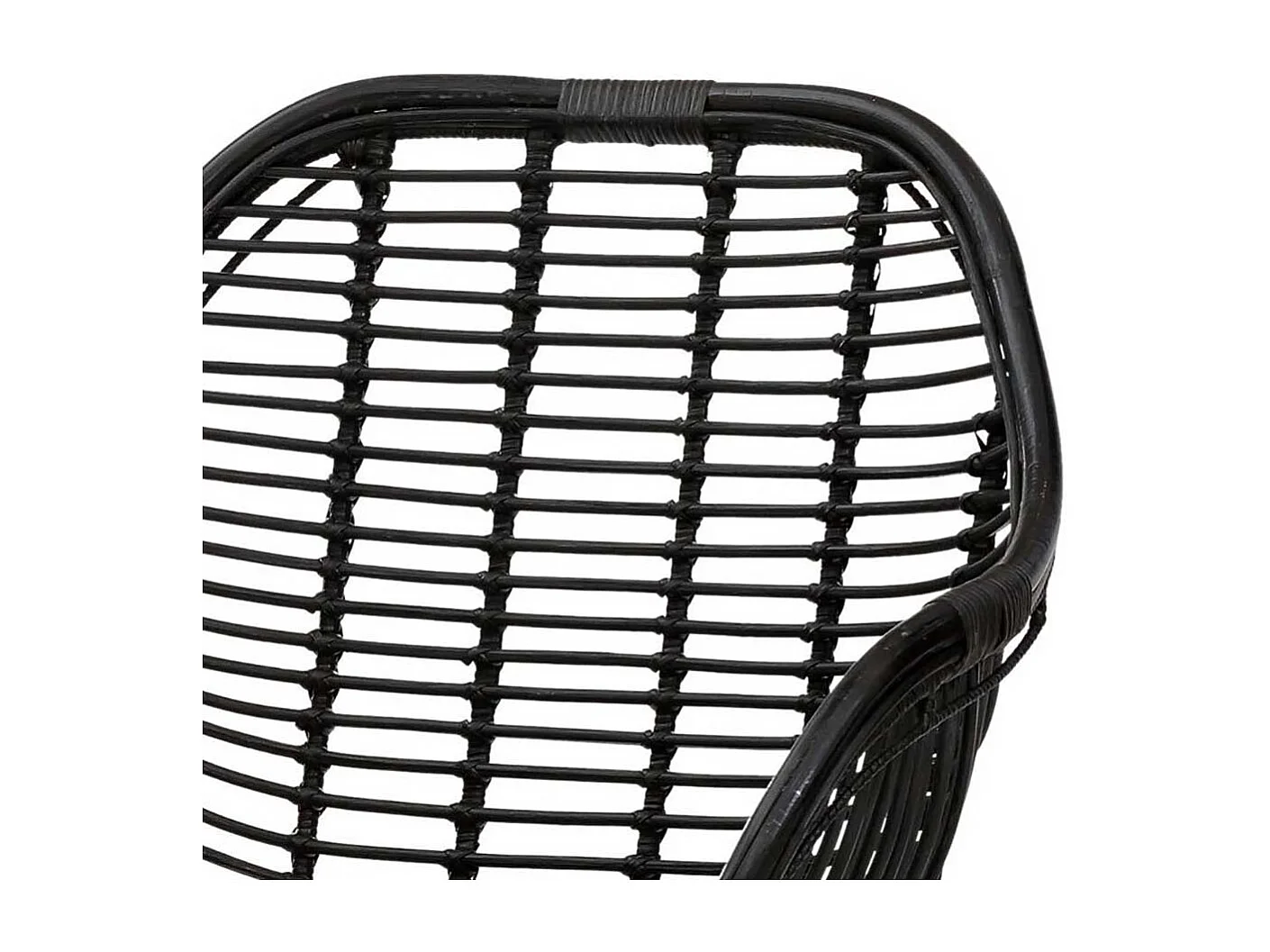 Moderne Rattan Stühle mit Armlehnen Schwarz (2er Set)