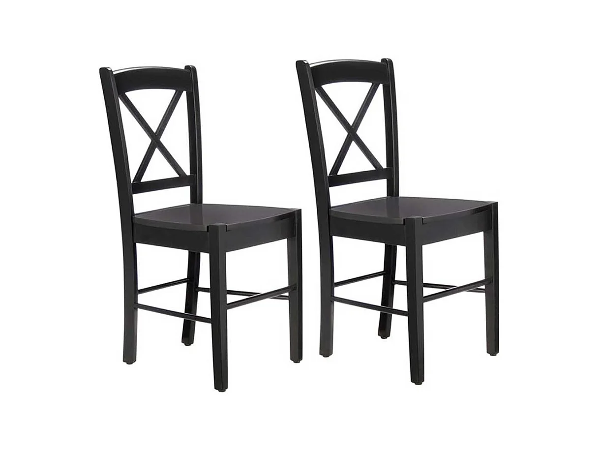 Esstischst�hle in Schwarz Massivholzgestell (2er Set)