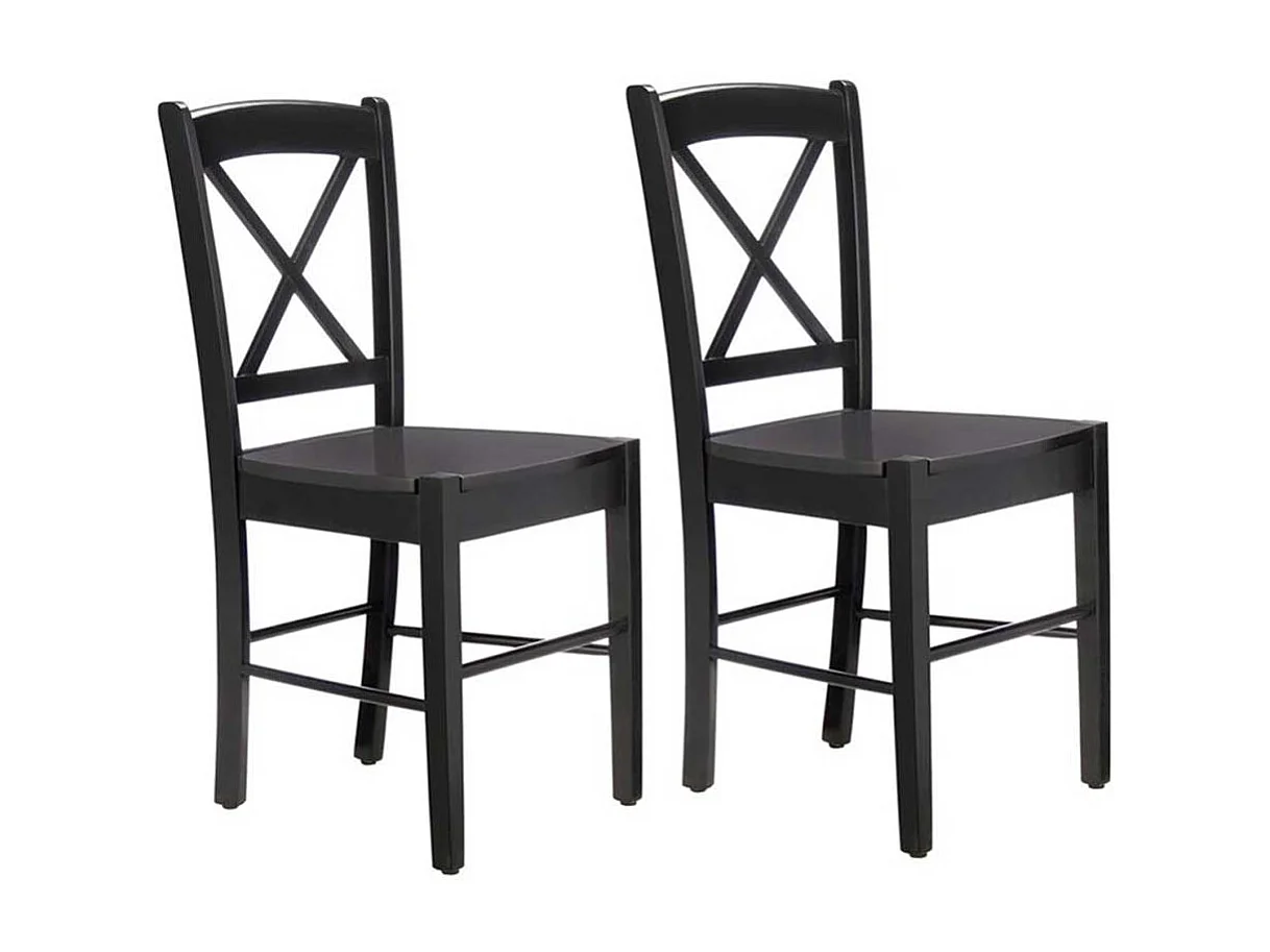 Esstischstühle in Schwarz Massivholzgestell (2er Set)