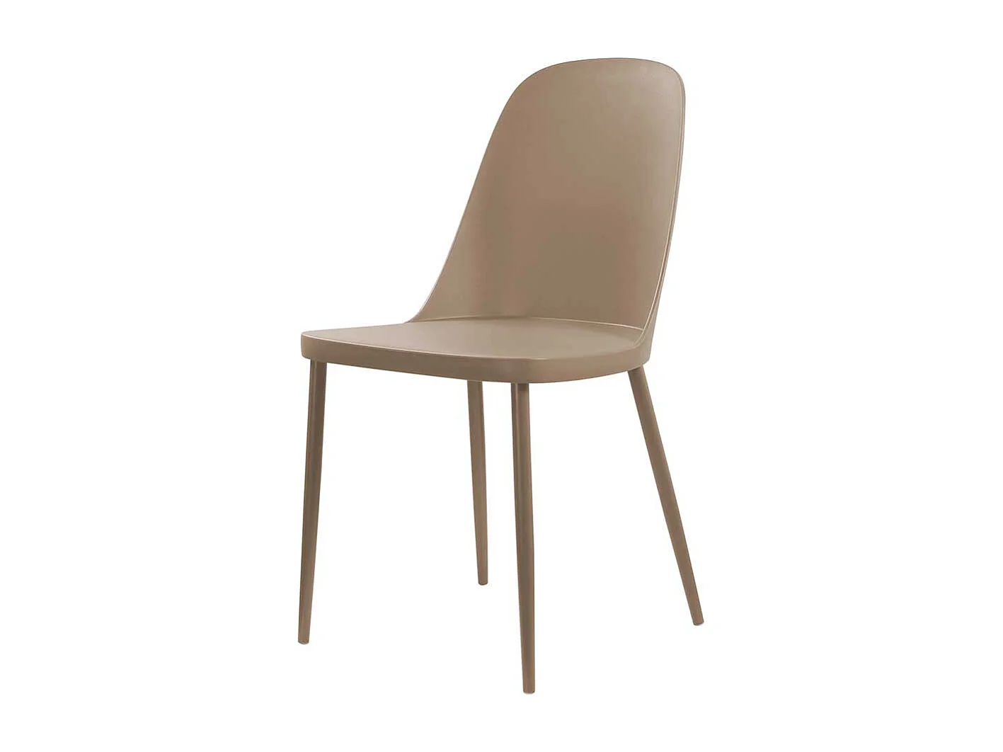 Küchenstühle aus Kunststoff und Metall Taupe (4er Set)