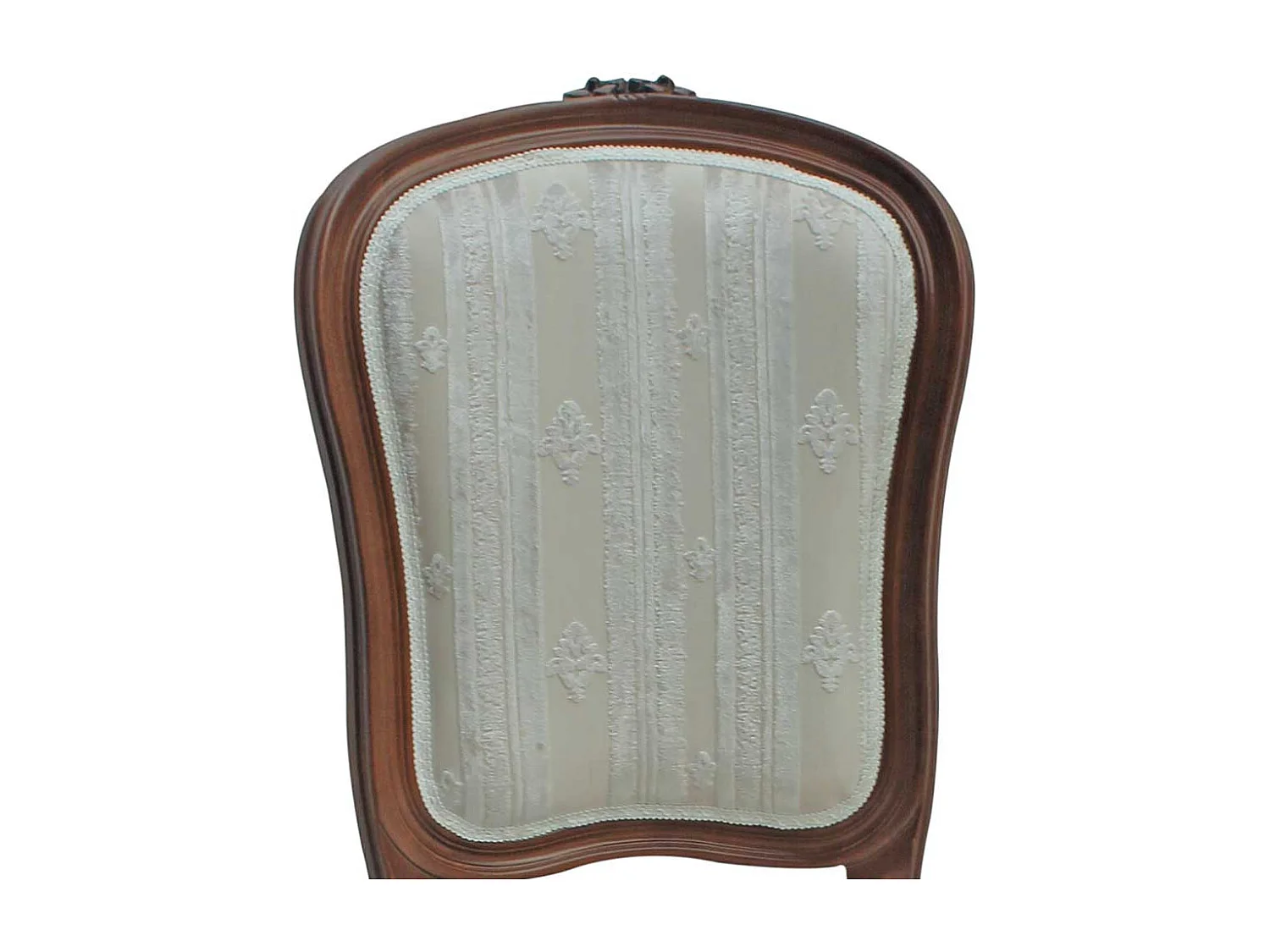 Medaillon Stuhl in Creme und Nussbaumfarben 52 cm Sitzhöhe