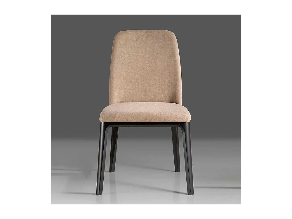 Polsterstuhl Esszimmer in Beige Gestell schwarz