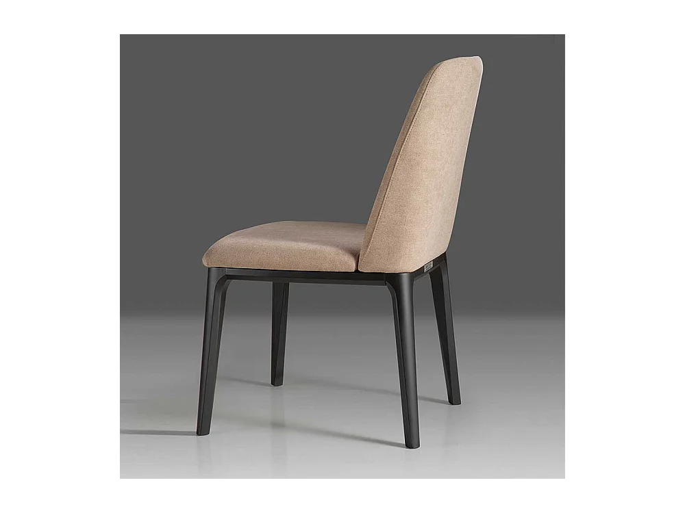 Polsterstuhl Esszimmer in Beige Gestell schwarz