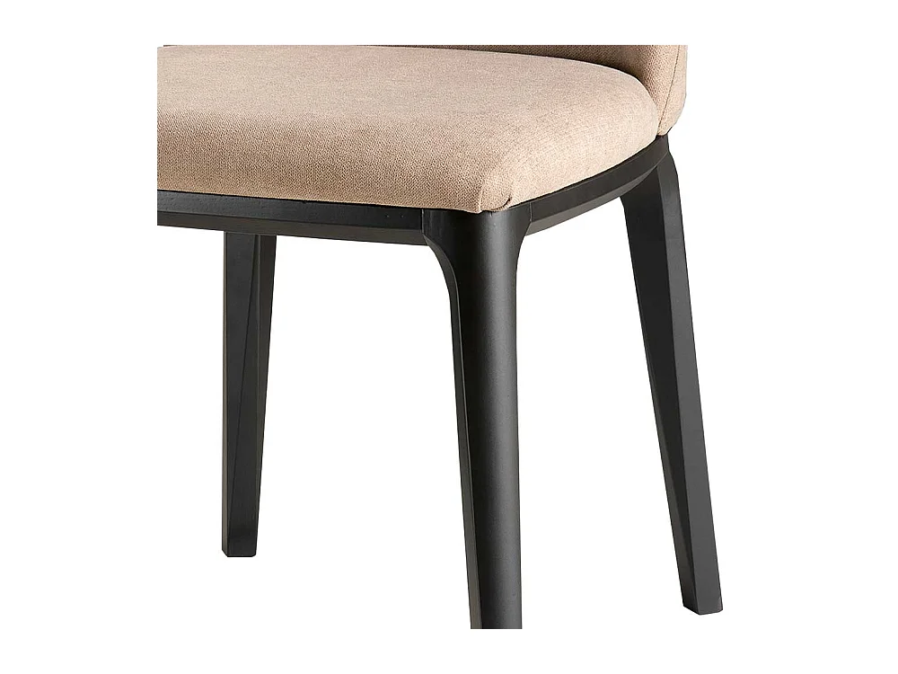 Polsterstuhl Esszimmer in Beige Gestell schwarz