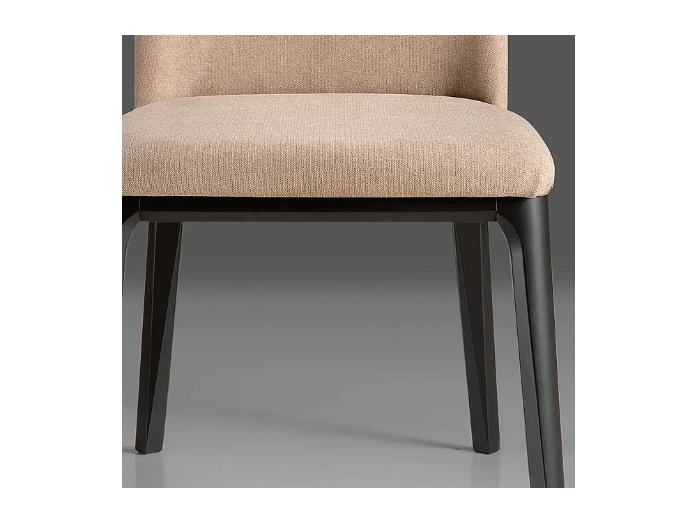 Polsterstuhl Esszimmer in Beige Gestell schwarz